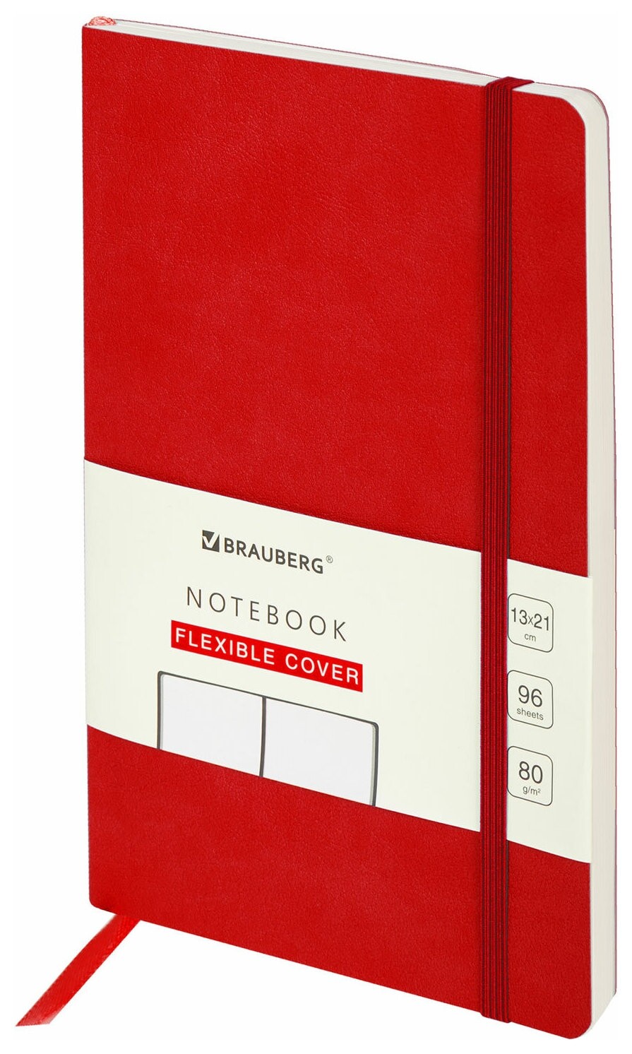 Блокнот-скетчбук А5 (130х210 мм), Brauberg Ultra, под кожу, 80 г/м2, 96 л., без линовки, красный, 113021  Brauberg