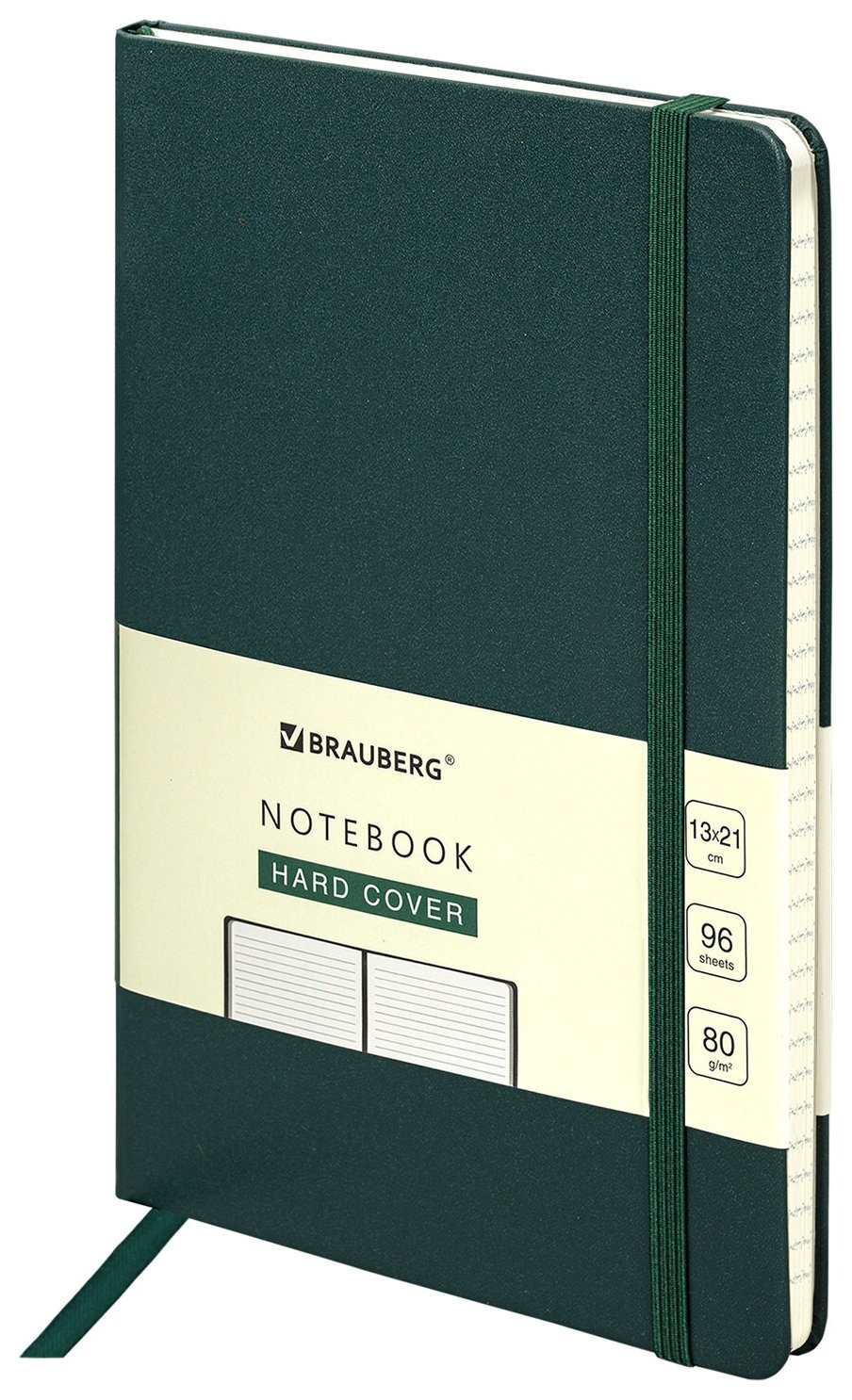 Блокнот А5 (130х210 мм), Brauberg Ultra, балакрон, 80 г/м2, 96 л., линия, темно-зеленый, 113047  Brauberg