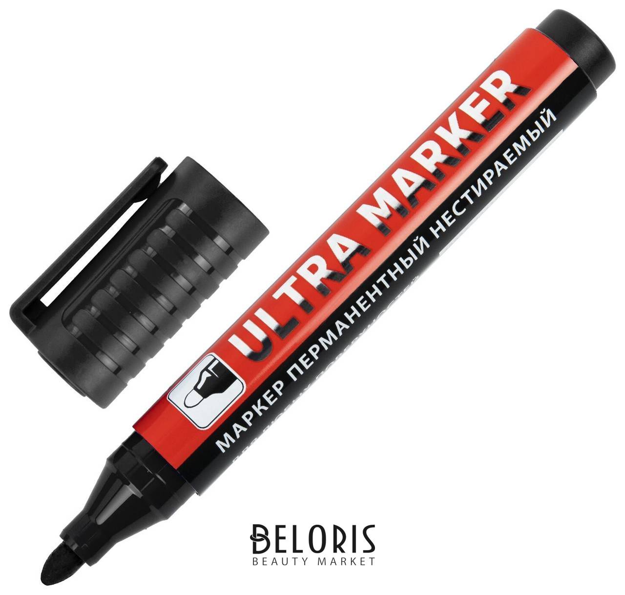 Маркер перманентный Ultra Marker, черный, 3,5 мм, с клипом, Brauberg, 152204 Brauberg