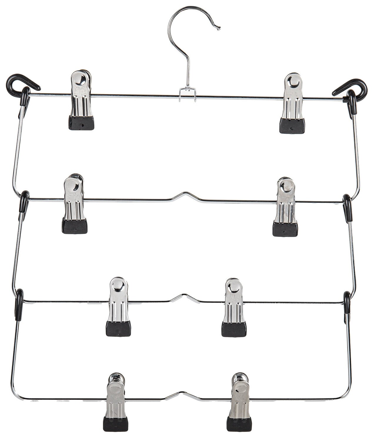 Вешалка-плечики качели, 4 секции, металлическая, с клипсами для юбок и брюк, Brabix, 607472  Brabix