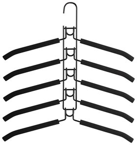 Вешалка-плечики трансформер, 5 плечиков, металл с покрытием, черные, Brabix, 607474 Brabix