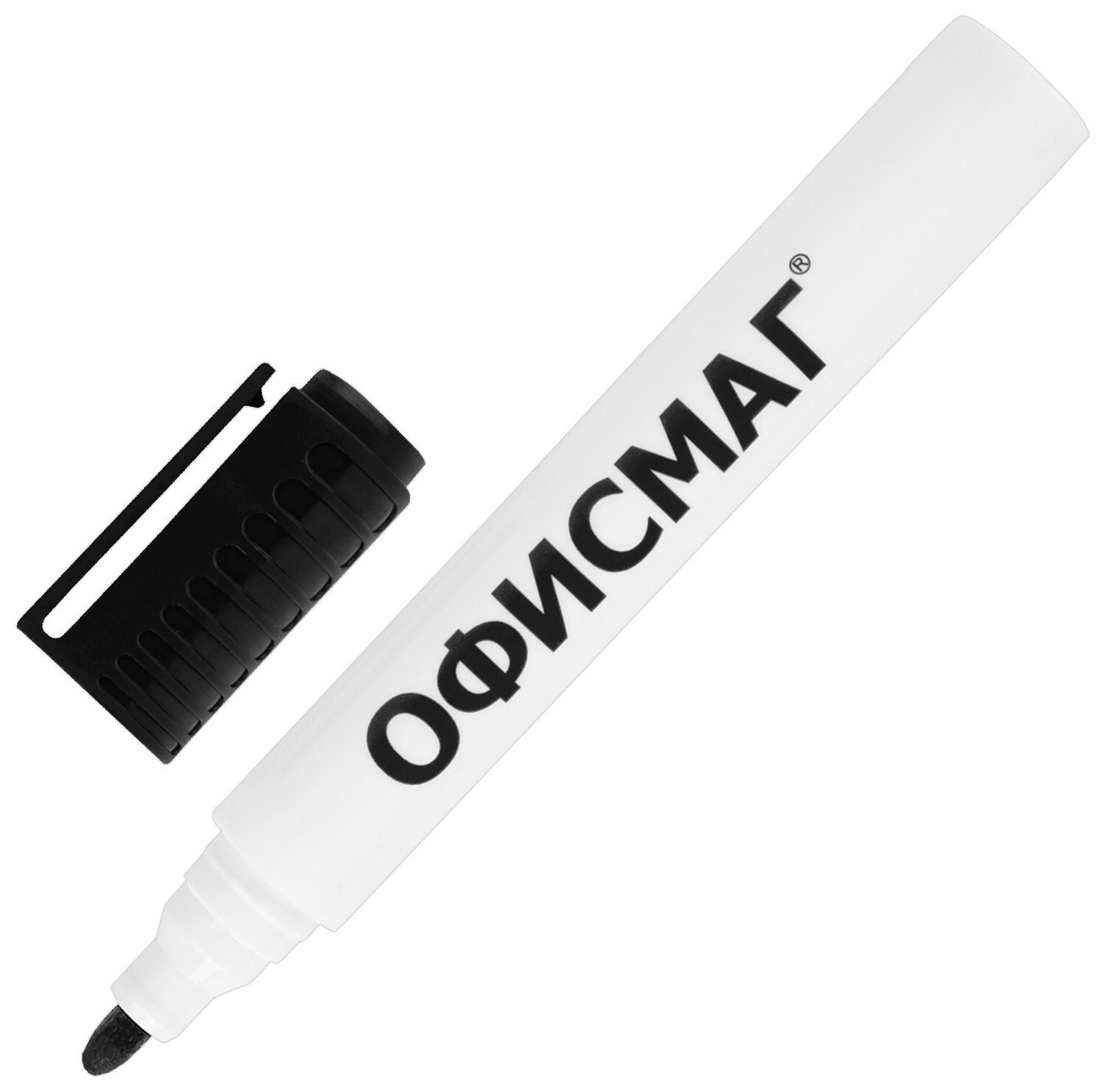 Маркер стираемый для белой доски черный, офисмаг, круглый наконечник, 3 мм, 152218  Офисмаг