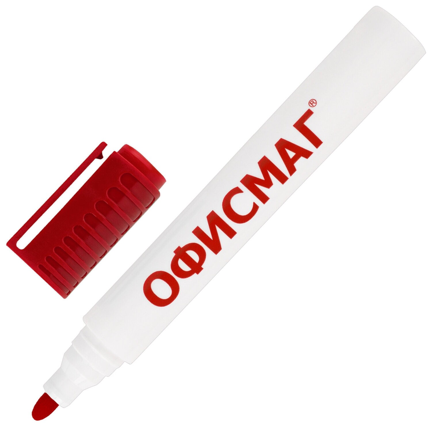 Маркер стираемый для белой доски красный, офисмаг, круглый наконечник, 3 мм, 152220 Офисмаг