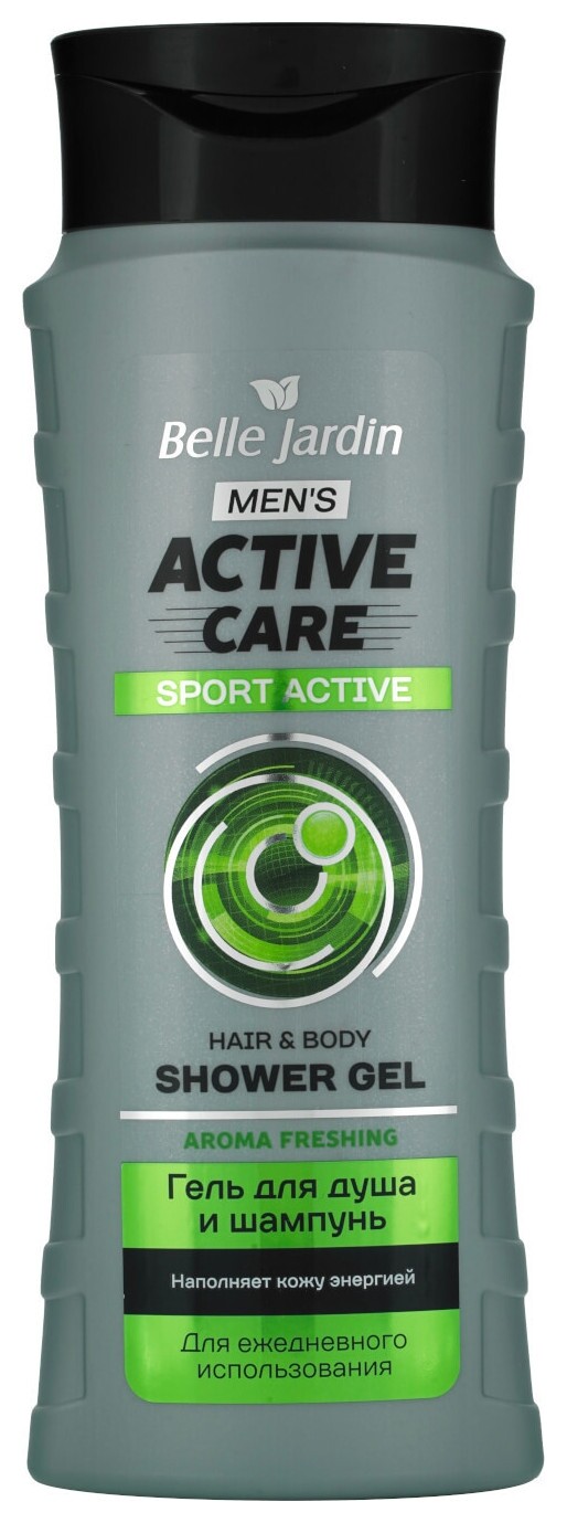 Гель для душа+Шампунь Мужской 2в1 тонизирующий охлаждающий Sport Active  Belle Jardin