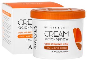 Крем для лица и тела Обновляющий с Pha-кислотами и мочевиной 10% Acid-renew Cream Aravia Professional