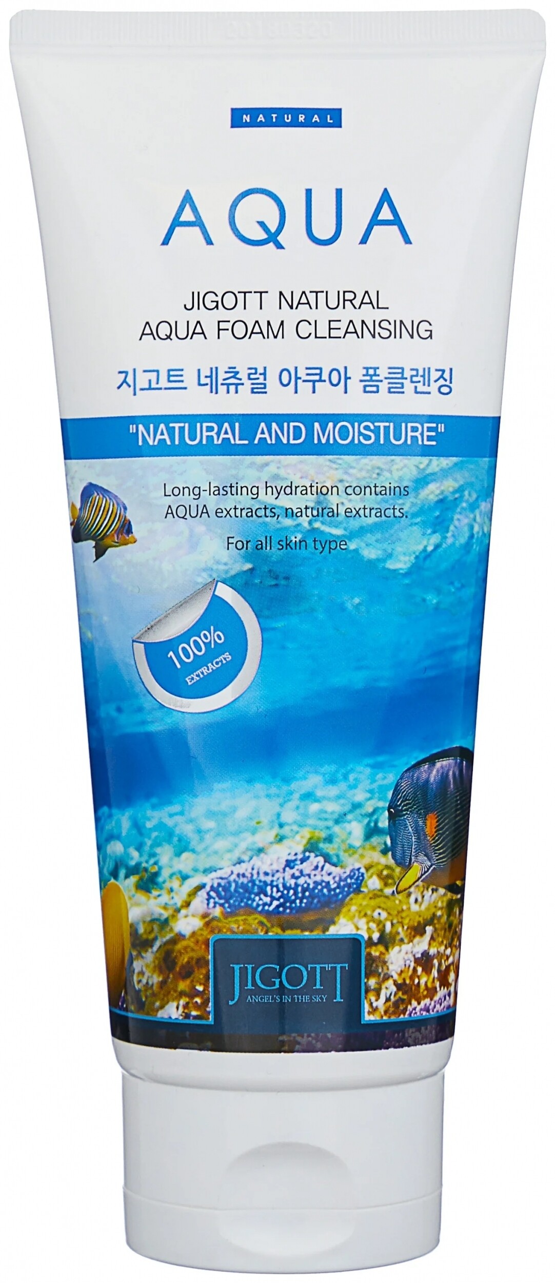 Пенка для умывания с коллагеном Jigott Natural Aqua Foam Cleansing Jigott