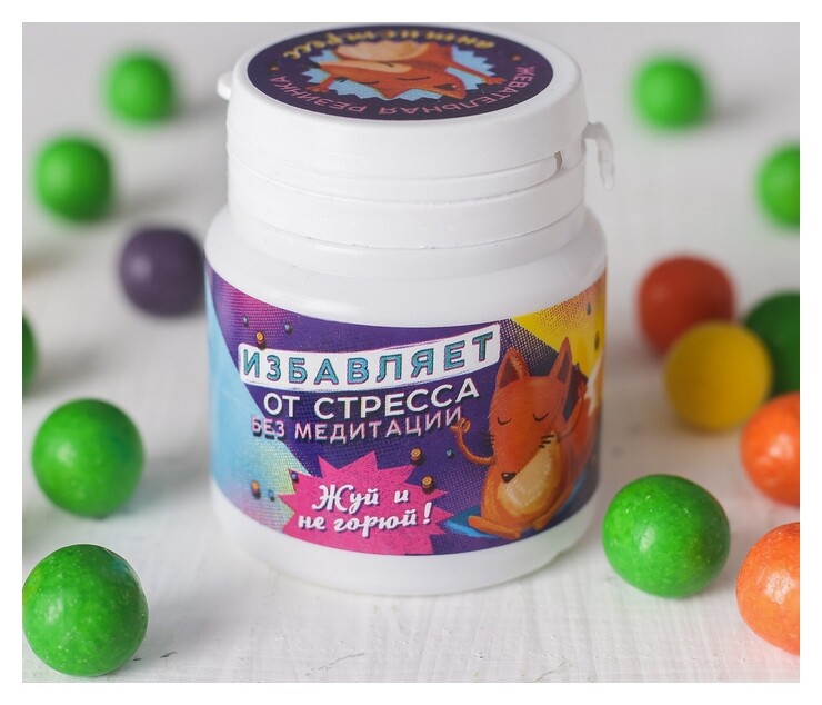 Жевательная резинка «Антистресс»: со вкусом тутти-фрутти, 40 г.  Фабрика счастья