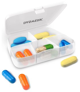 Таблетница / контейнер для лекарств и витаминов 5 отделений карманный, Daswerk, 630849 Daswerk