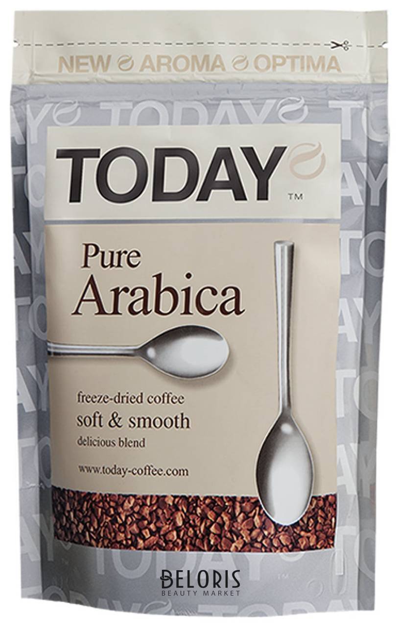 Кофе растворимый Today Pure Arabica, сублимированный, 150 г, 100% арабика, мягкая упаковка, 9962 Today