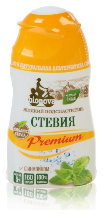 Жидкий подсластитель Bionova Premium, стевия, 80 г Bionova