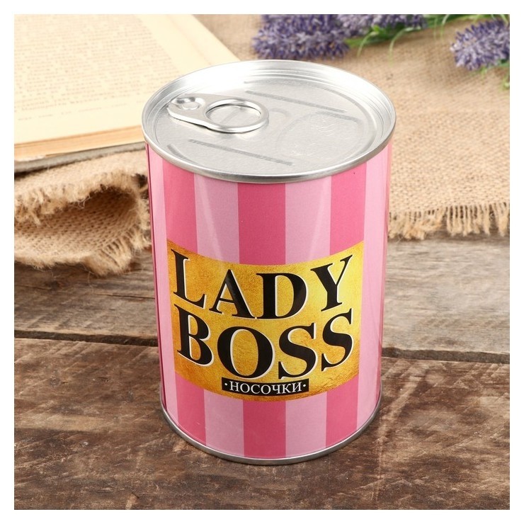 Сувенир банка "Lady Boss" внутри: женские носки 10х7,3х7,3 см  