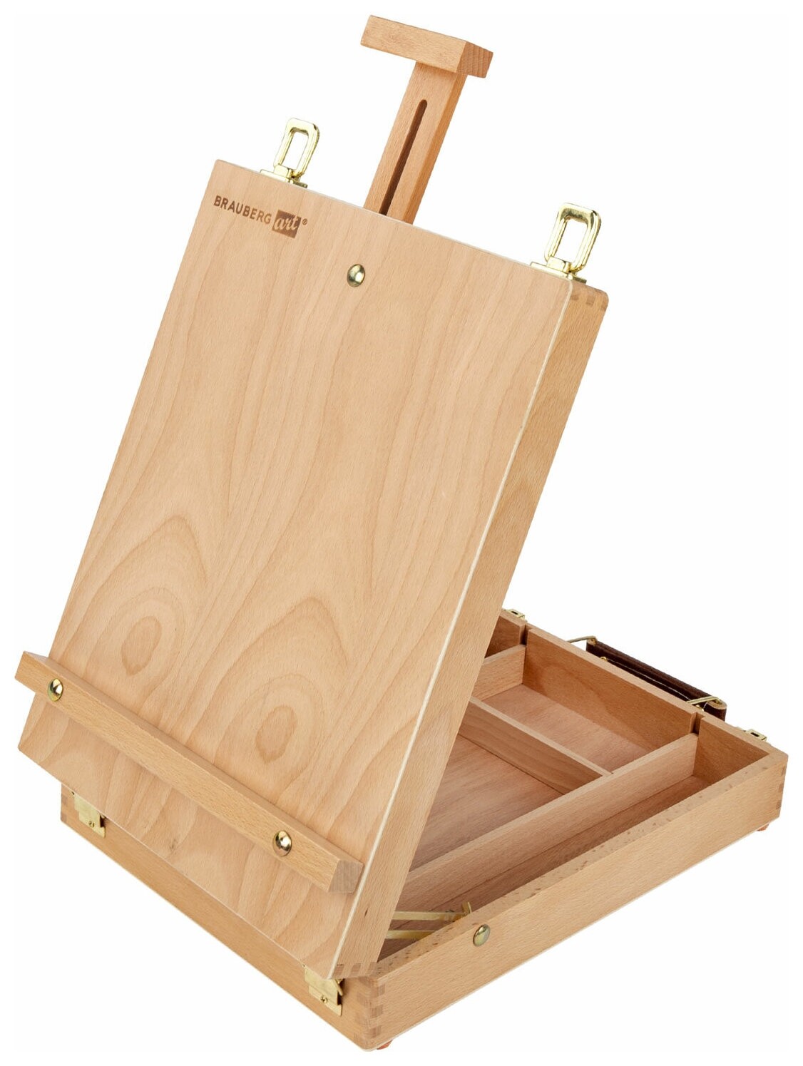 Этюдник-мольберт из бука настольный с ящиком, 27х37х67 см, высота холста до 53 см, Brauberg Art, 192251 Brauberg