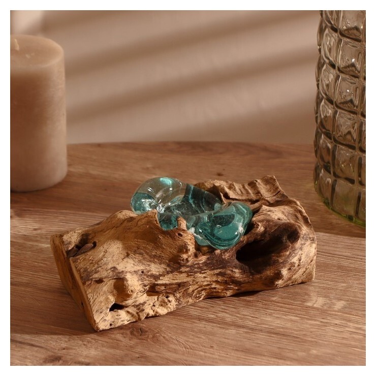 Подсвечник на коряге "Капля" 15х15х8 см  