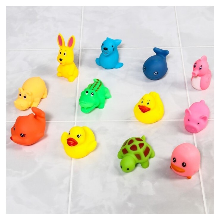 Набор резиновых игрушек для игры в ванной «Милые крохи», 12 шт.  Крошка Я