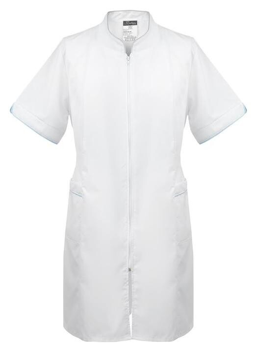 Халат женский с молнией, короткий рукав, тиси, размер 46, рост 158-164  