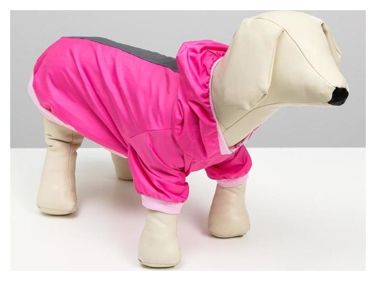 Куртка-ветровка со светоотражающими полосками, M (ДС 24-26 см, ОШ 28 см, ОГ 34-36 см), розовая 1637