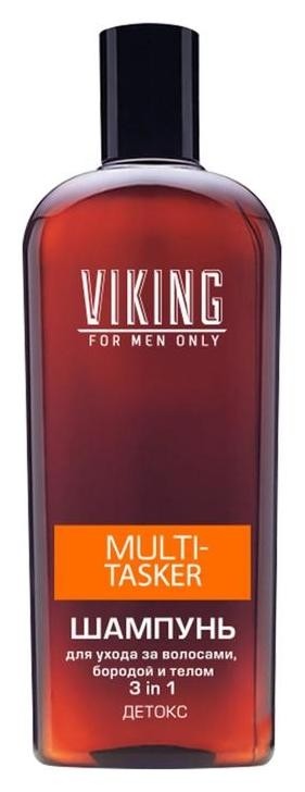 Шампунь для ухода за волосами, бородой и телом 3 In 1 Viking Multi-tasker, детокс Viking