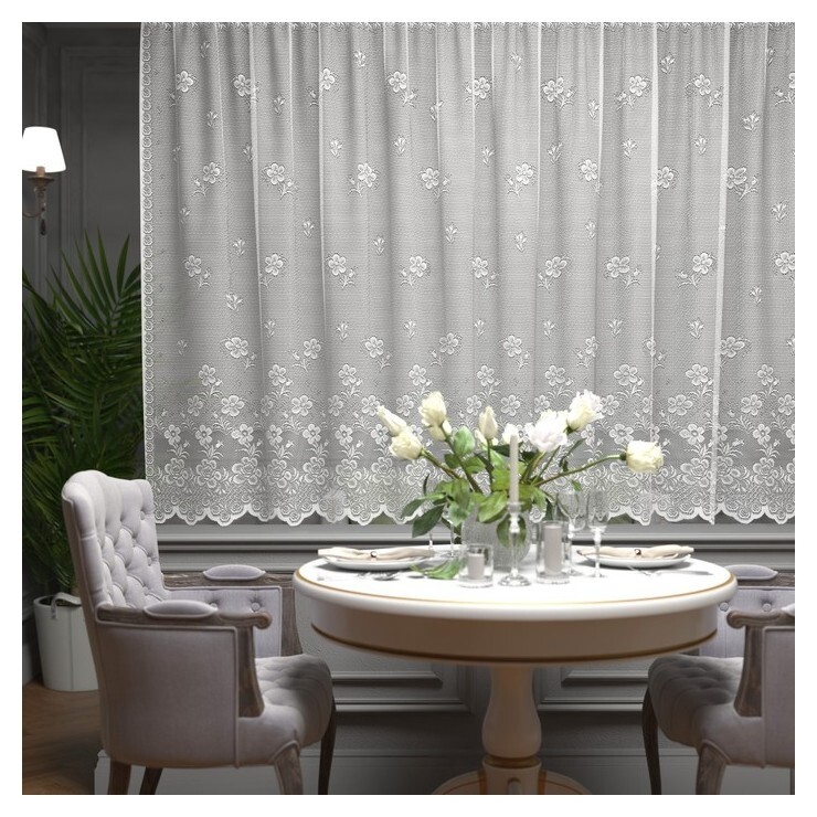 Штора на шторной ленте 165х250 см, цв. белый, 100% п/э, арт.м484б  Лента