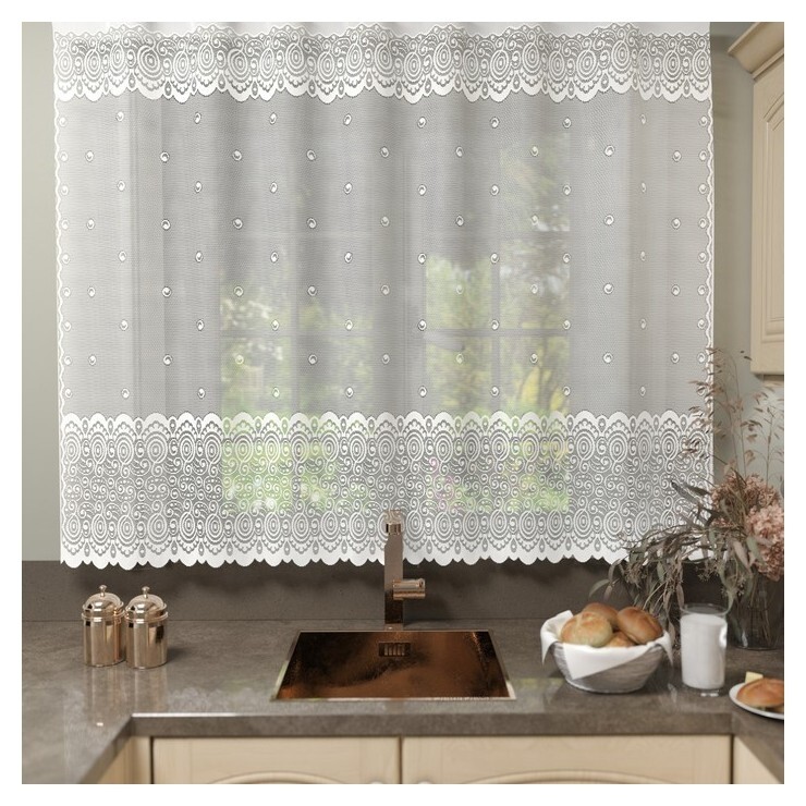 Штора без шторной ленты 165х200 см, цв. белый, 100% п/э, арт.м492а  Лента