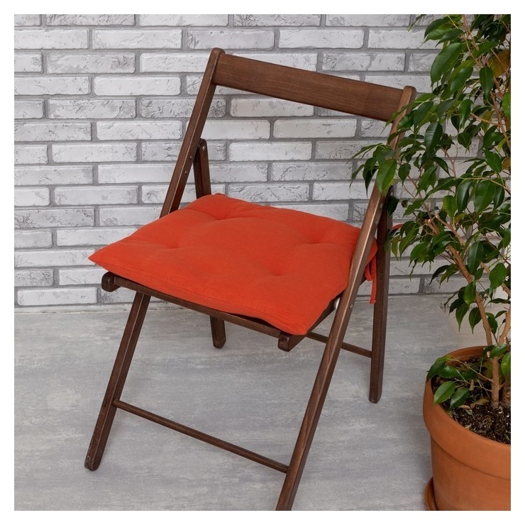 Сидушка на стул этель, цвет оранжевый, 42х42см