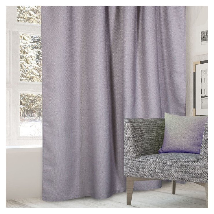 Штора портьерная "Этель" 200*270 см натура серый,100% п/э  Этель