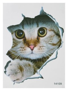 Наклейка 3Д интерьерная кошка 25*20см 