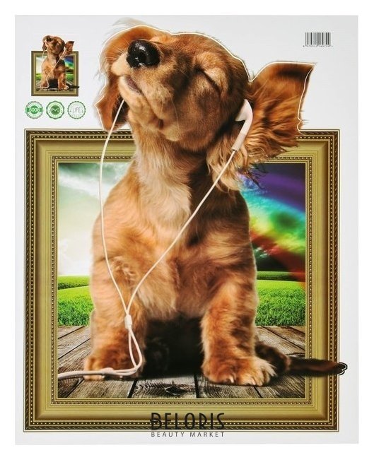 Наклейка 3Д интерьерная щенок 50*40см NNB