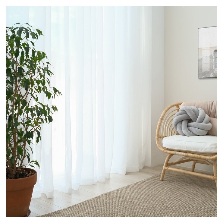 Тюль «Этель» 140×250 см, цвет белый, вуаль, 100% п/э  Этель