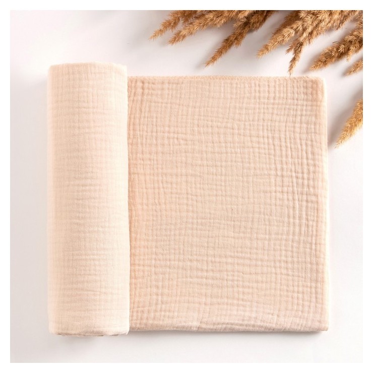 

Пелёнка муслиновая крошка Я "Beige", 135х100 см, двухслойная, 100 % хлопок