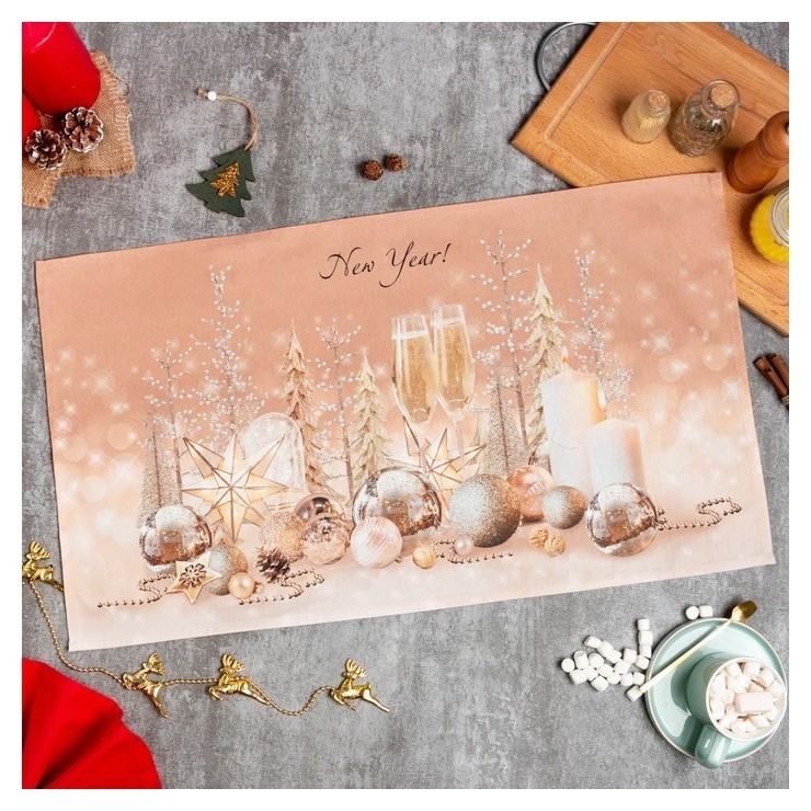 

Новогоднее полотенце "Этель" Festive Evening 40х73см, 100% хл, саржа 190 гр/м2