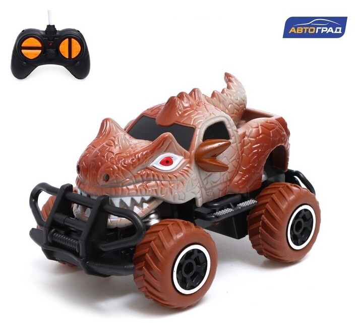 Джип радиоуправляемый Dino, работает от батареек, цвет коричневый  Автоград