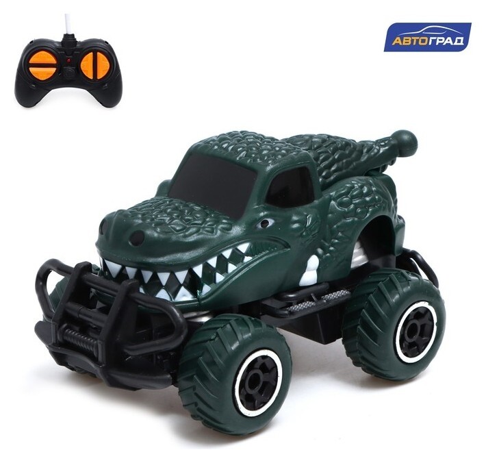 Джип радиоуправляемый Dino, работает от батареек, цвет зелёный  Автоград