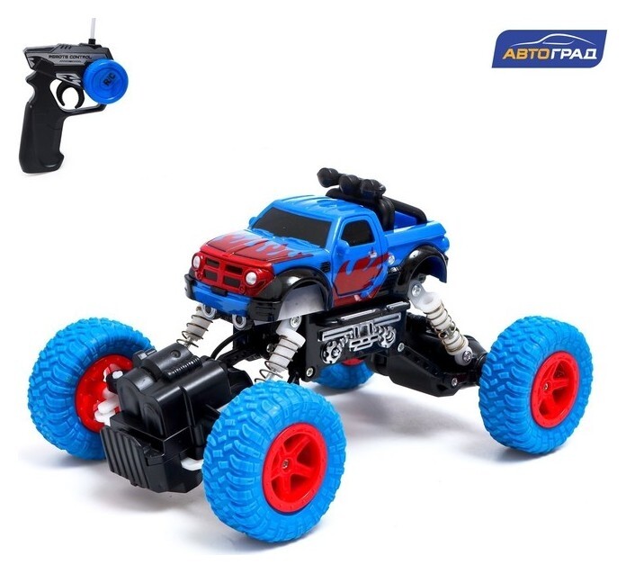 Джип радиоуправляемый «Краулер», работает от аккумулятора, цвет синий  Автоград