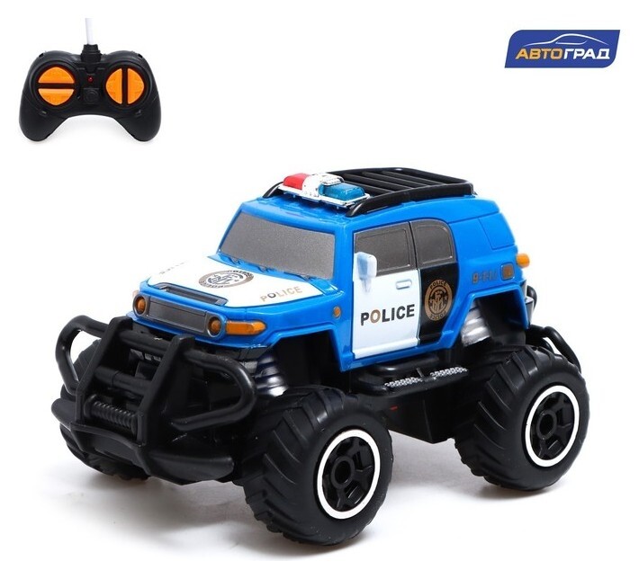 Джип радиоуправляемый «Полиция», работает от батареек, цвет синий Автоград