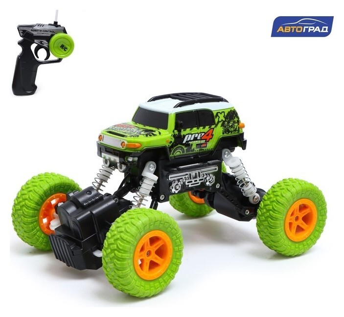 Джип радиоуправляемый «Краулер», работает от аккумулятора, цвет зелёный  Автоград