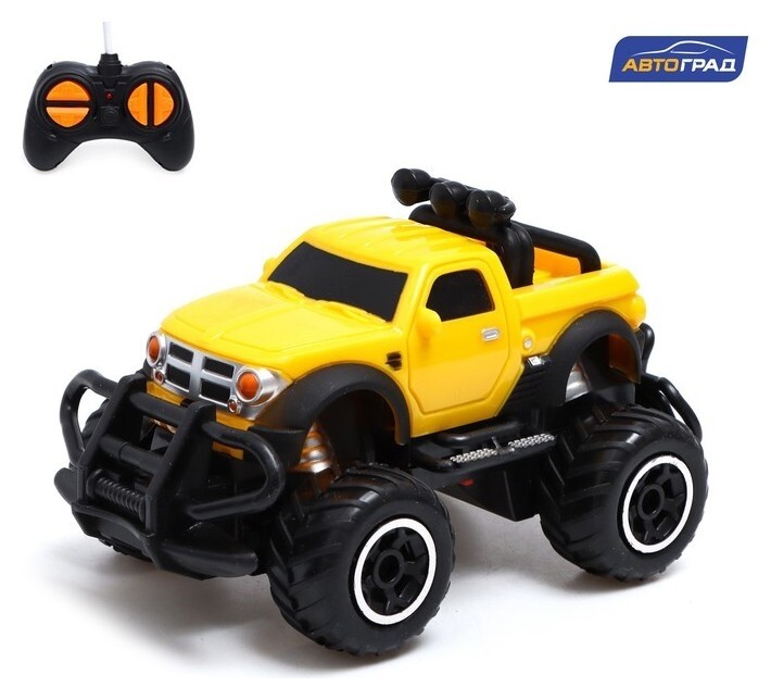 Джип радиоуправляемый «Пикап», работает от батареек, цвет жёлтый Автоград