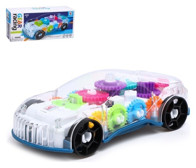 Машина «Шестерёнки», свет и звук, работает от батареек  