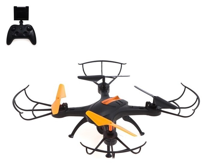 Квадрокоптер Lh-x43wf, камера, передача изображения на смартфон, Wi-fi, цвет черный  