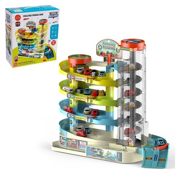 Парковка «Город», 6 машинок, лифт, свет и звук  