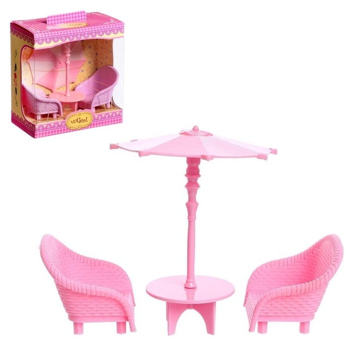 Набор мебели для кукол «Уют-1: зонт + стол + кресла»