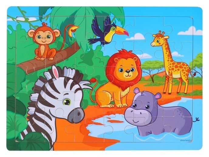 Пазл большой «Африка», 30 элементов  Лесная мастерская
