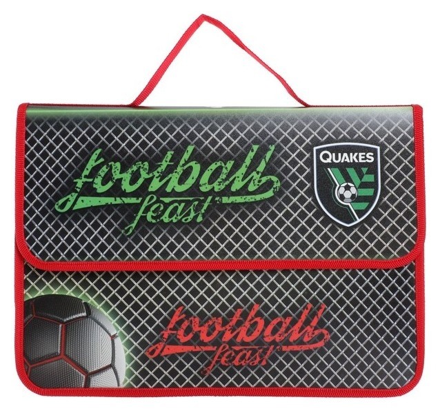

Папка-портфель на липучке, пластиковая, А4, «Foorball Feast», 330 х 240 х 90, для мальчика