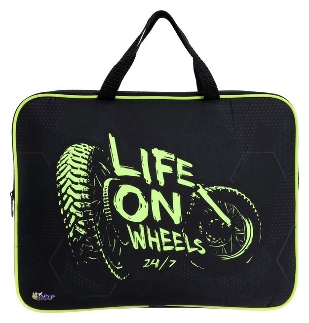 Папка с ручками, текстильная, А4, 350 х 265 х 45 мм, «Оникс», ПМД 2-20, «байк арт», ручка-тесьма  Оникс