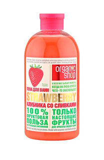 Пена для ванн клубника со сливками Organic Shop