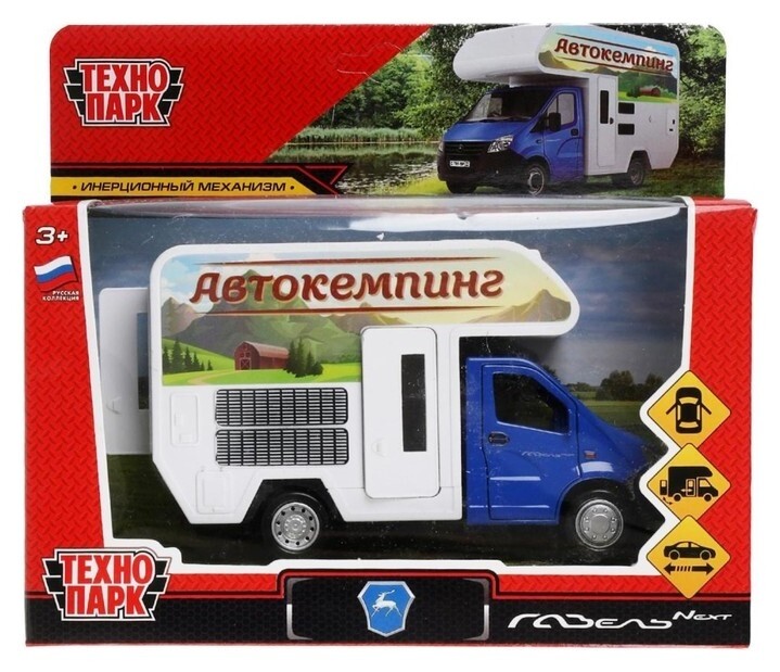 Машина металлическая «Газель Next. автодом», 15 см, двери, кузов, инерция, цвет синий  Технопарк