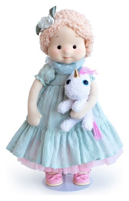 Мягкая кукла «Аврора с единорогом пудингом», 38 см  Budi basa collection