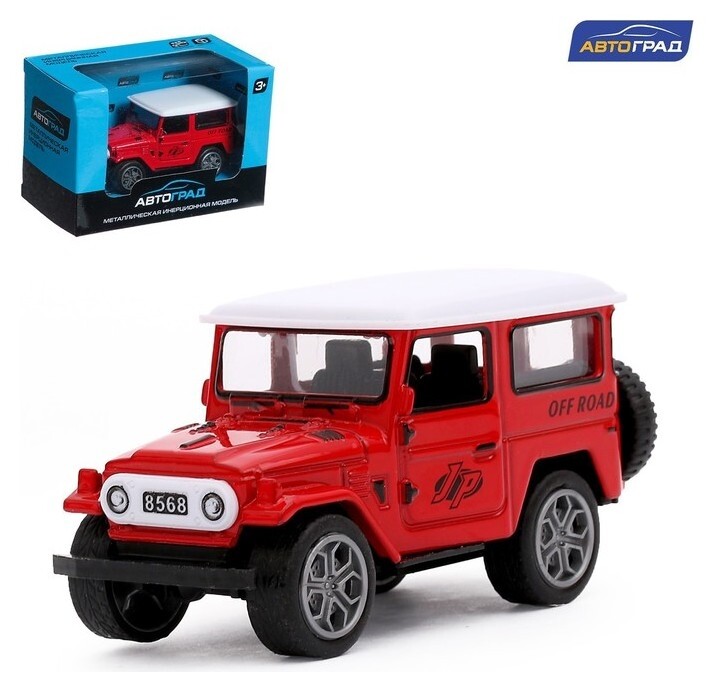 Машина металлическая «Джип», инерционная, цвет красный  Автоград