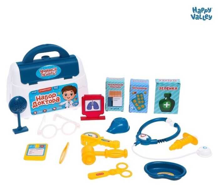 Игровой набор доктора «Учимся лечить» в коробке,15 предметов  Happy Valley