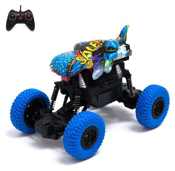 Джип радиоуправляемый Dino, 1:20, работает от аккумулятора, цвет синий  