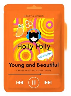Маска для лица тканевая на кремовой основе с медом и манго Питающая Young And Beautiful Holly Polly